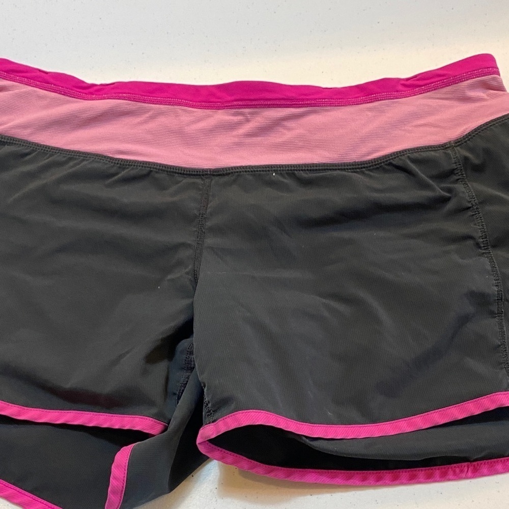Lululemon speed shorts Black and Pink Athletic Shorts